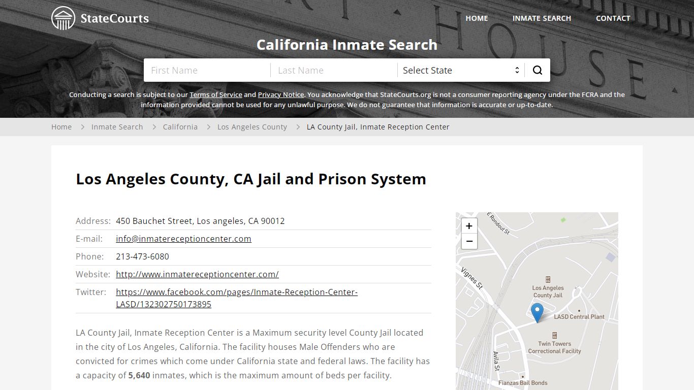 LA County Jail, Inmate Reception Center Inmate Records Search ...